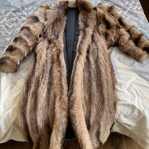 raccoon coat sixe 14